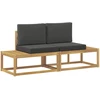 Lauko galinė sofa 2 Vienetas Balta Kietos akacijos mediena