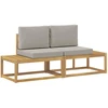 Lauko galinė sofa 2 Vienetas Balta Kietos akacijos mediena