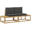 Lauko galinė sofa 2 Vienetas Balta Kietos akacijos mediena