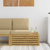 Lauko galinė sofa Balta 91 x 63 x 73 cm Kietos akacijos mediena