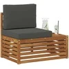 Lauko galinė sofa su pagalve Natūrali 91 x 63 x 73 cm