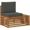 Lauko galinė sofa su pagalve Natūrali 91 x 63 x 73 cm
