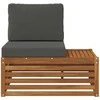 Lauko galinė sofa su pagalve Natūrali 91 x 63 x 73 cm