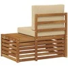 Lauko galinė sofa su pagalve Natūrali 91 x 63 x 73 cm