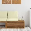 Lauko galinė sofa su pagalve Natūrali 91 x 63 x 73 cm