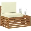 Lauko galinė sofa su pagalve Natūrali 91 x 63 x 73 cm