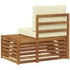 Lauko galinė sofa su pagalve Natūrali 91 x 63 x 73 cm