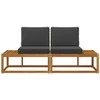 Lauko galinė sofa su pagalve 2 Vienetas Natūralus ir antracitas