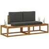Lauko galinė sofa su pagalve 2 Vienetas Natūralus ir antracitas