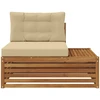 Lauko galinė sofa su pagalve 3 Vienetas Natūralus ir bežinis