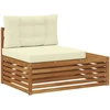 Lauko galinė sofa su pagalve Natūrali 115 x 83 x 73 cm