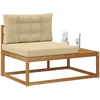 Lauko galinė sofa su pagalve Natūrali 115 x 83 x 73 cm