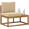 Lauko galinė sofa su pagalve Natūrali 91 x 63 x 73 cm