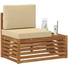 Lauko galinė sofa su pagalve Natūrali 91 x 63 x 73 cm