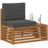 Lauko galinė sofa su pagalve Natūrali 91 x 63 x 73 cm