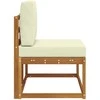 Lauko galinė sofa su pagalve Natūrali 91 x 63 x 73 cm