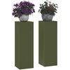 Augalų stovas 2 pcs Alyvuogių žalia 24 x 24 x 75 cm Plienas