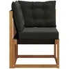 Lauko kampinė sofa Kietas akacijos medis ir tekstilenas