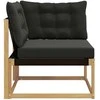 Lauko kampinė sofa Kietasis akacijos medis ir Textilene Balta