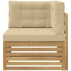 Lauko kampinė sofa Kietos akacijos mediena Balta