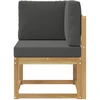 Lauko kampinė sofa Kietos akacijos mediena Balinta ir antracito