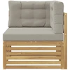 Lauko kampinė sofa Kietos akacijos mediena Balta