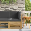 Lauko kampinė sofa Kietos akacijos mediena Balta