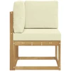 Lauko kampinė sofa Kietos akacijos mediena Balta