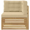 Lauko kampinė sofa Kietos akacijos mediena Balta