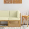 Lauko kampinė sofa Kietos akacijos mediena Balta