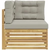 Lauko kampinė sofa Kietos akacijos mediena Balta