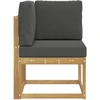 Lauko kampinė sofa Kietos akacijos mediena Balinta ir antracito