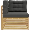 Lauko kampinė sofa Kietos akacijos mediena Balta