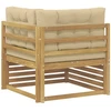 Lauko kampinė sofa Kietos akacijos mediena Balta