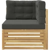Lauko kampinė sofa Kietos akacijos mediena Balta