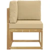 Lauko kampinė sofa Kietos akacijos mediena Balta