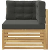 Lauko kampinė sofa Kietos akacijos mediena Balta
