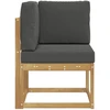 Lauko kampinė sofa Kietos akacijos mediena Balta