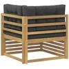 Lauko kampinė sofa Kietos akacijos mediena Balta