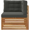 Lauko kampinis sofa Kietos akacijos mediena Natūrali
