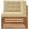 Lauko kampinis sofa Kietos akacijos mediena Natūrali