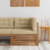 Lauko kampinis sofa Kietos akacijos mediena Natūrali