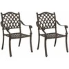 Sodo Kėdė 2 pcs Bronzinė 56 x 55 x 92.5cm Aliuminis