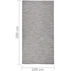 Lauko kilimėlis, rudas ir mėlyna, 100x200cm, plokščio pynimo
