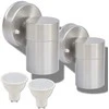 Lauko LED sien. šviest., 2vnt., nerūd. plien., šviesa į apačią