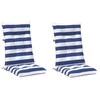 Lauko pagalvė 2 pcs Mėlyna ir balta 120 x 50 x 7 cm Audinys