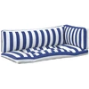 Lauko pagalvė 3 pcs Mėlyna ir balta 103 x 58 x 10 cm Audinys