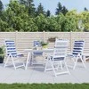 Lauko pagalvė 4 pcs Mėlyna ir balta 120 x 50 x 7 cm Audinys