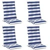 Lauko pagalvė 4 pcs Mėlyna ir balta 120 x 50 x 7 cm Audinys