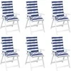 Lauko pagalvė 6 pcs Mėlyna ir balta 120 x 50 x 7 cm Audinys